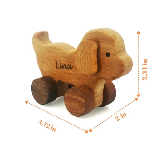 Personalized Wooden Dog Toy For Baby Boy