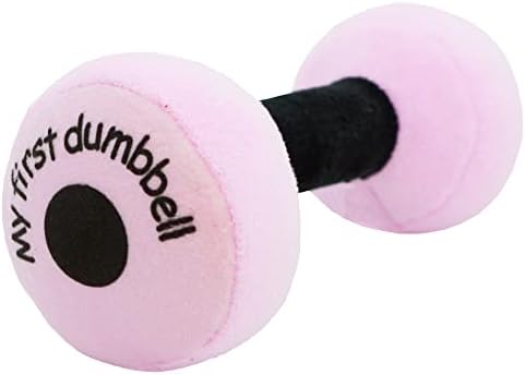 June Garden 6 Plush Baby Dumbbell Rattle Toy - Pink 1