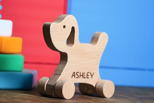 Wooden Squirrel Push Toy Handmade Baby Gift
