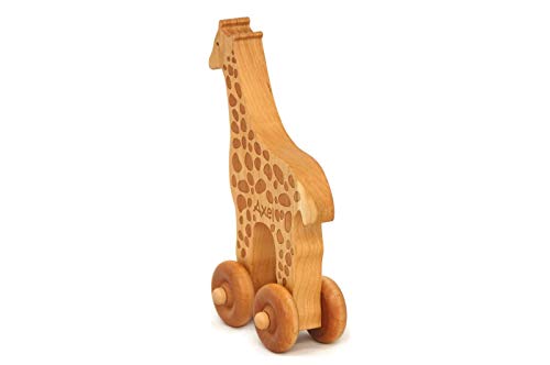 Handmade Wooden Giraffe Push Car by Little Wooden Wonders