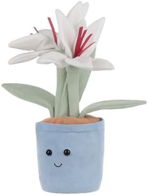 Apricot Lamb Potted Lily Flower Plush Stuffed Animal for Kids