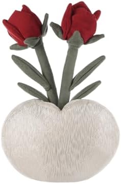 Apricot Lamb Love Shaped Rose Vase Plush Toy