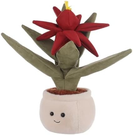 Apricot Lamb Red Vriesea Bromeliad Plant Stuffed Animal