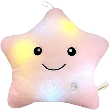 KAHEAUM LED Light Up Plush Star Pillow for Kids