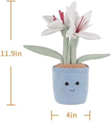Apricot Lamb Potted Lily Flower Plush Stuffed Animal for Kids