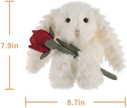 Apricot Lamb Huffy Rabbit with Rose Plush Toy