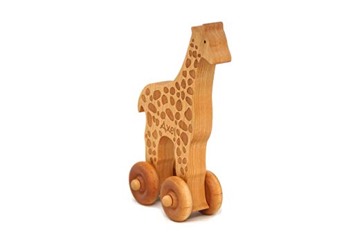 Handmade Wooden Giraffe Push Car by Little Wooden Wonders