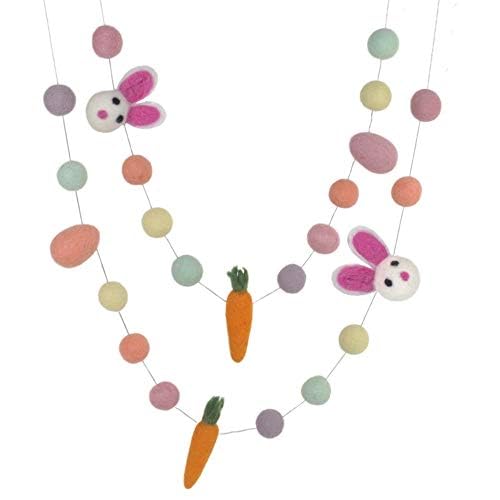 Matthew and Mae 1 Felt Garland with Bunnies Carrots and Eggs