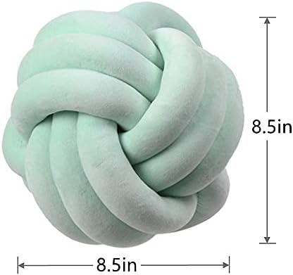 PUXU Knot Pillow Ball Round Plush Cushion Mint 85in22cm