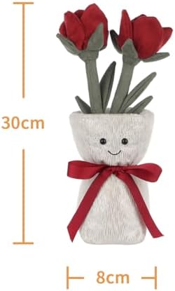 Apricot Lamb Fluffy Rose Vase Plush Toy for Kids