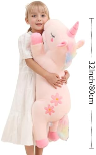 32 Inch Super Soft Pink Unicorn Plush Pillow