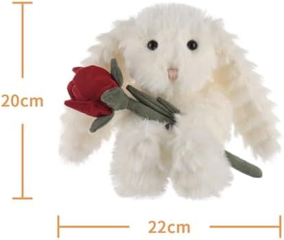 Apricot Lamb Huffy Rabbit with Rose Plush Toy