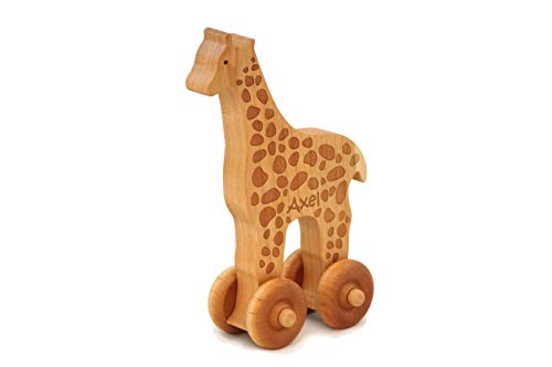 Handmade Wooden Giraffe Push Car by Little Wooden Wonders
