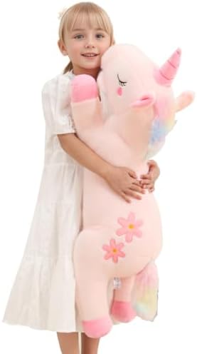 32 Inch Super Soft Pink Unicorn Plush Pillow