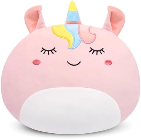 Slojkardon 12 Inch Pink Unicorn Plush Pillow Toy