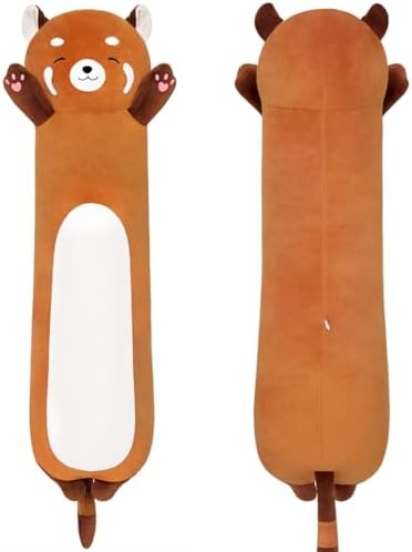 Yeqivo Cute Long Raccoon Plush Pillow Soft Hugging Toy Orange 1968Inch50cm