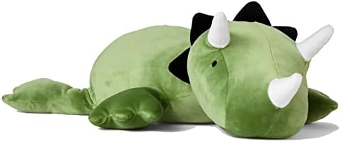 KOWSI Triceratops Weighted Plush Pillow - 16 Inch Dinosaur Snuggle Toy