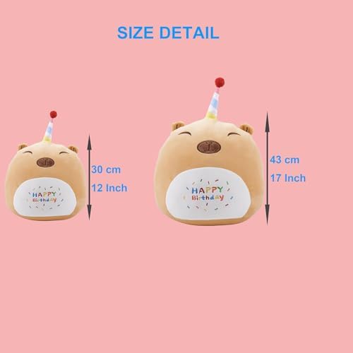 16 Inch Plush Brown Capybara Hugging Pillow