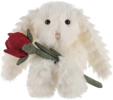 Apricot Lamb Huffy Rabbit with Rose Plush Toy