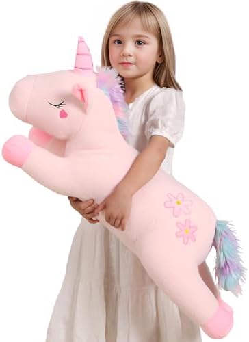 32 Inch Super Soft Pink Unicorn Plush Pillow