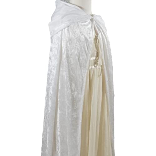 White Crushed Velvet Full Length Cape for All Ages