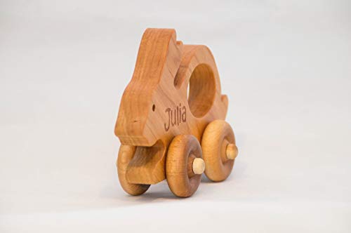 Easter Bunny Wooden Toy Car by Little Wooden Wonders