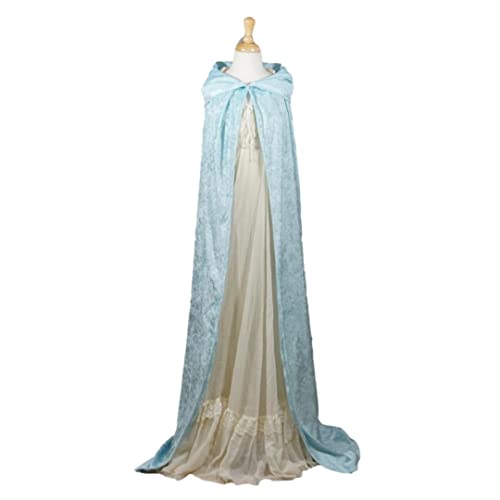 Light Blue Velvet Hooded Cape for All Ages