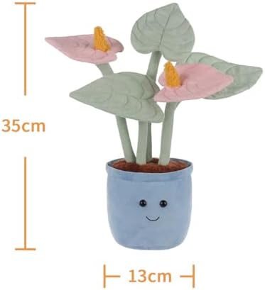 Apricot Lamb Potted Pink Anthurium Plush Stuffed Animal for Kids 1