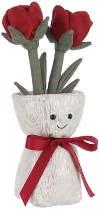 Apricot Lamb Fluffy Rose Vase Plush Toy for Kids
