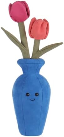 Apricot Lamb Potted Flower Plush Tulips 15 Inches