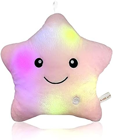 KAHEAUM Kids LED Star Throw Pillow Decorative Gift