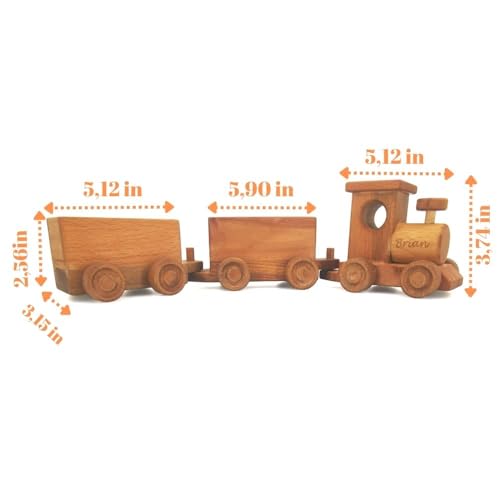 Personalized Wooden Train Set for Toddlers 2-4 Years 1