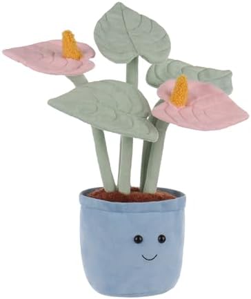 Apricot Lamb Potted Pink Anthurium Plush Stuffed Animal for Kids 1