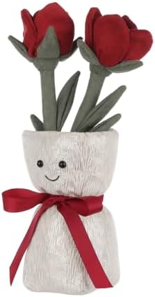 Apricot Lamb Fluffy Rose Vase Plush Toy for Kids