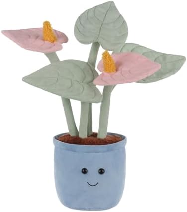 Apricot Lamb Potted Pink Anthurium Plush Stuffed Animal for Kids 1