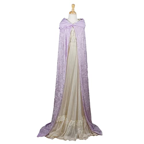 Light Purple Lavender Velvet Hooded Cape for All Sizes 1