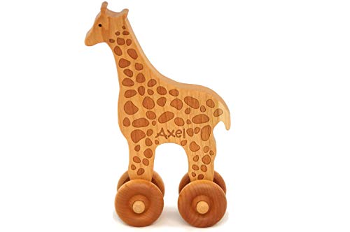 Handmade Wooden Giraffe Push Car by Little Wooden Wonders