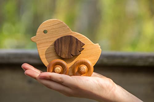 Wooden Toy Chicken Car by Little Wooden Wonders 1