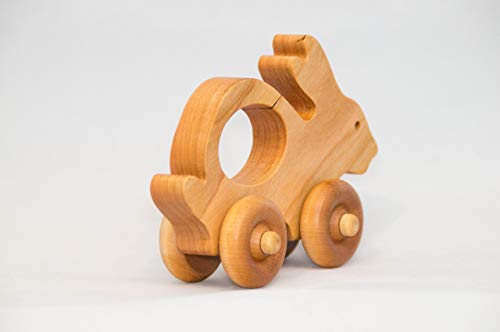 Easter Bunny Wooden Toy Car by Little Wooden Wonders