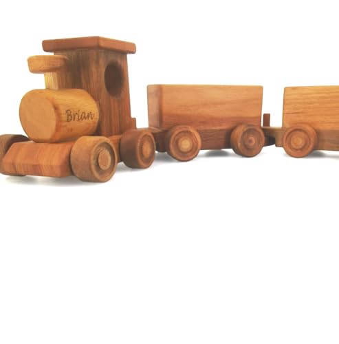 Personalized Wooden Train Set for Toddlers 2-4 Years 1