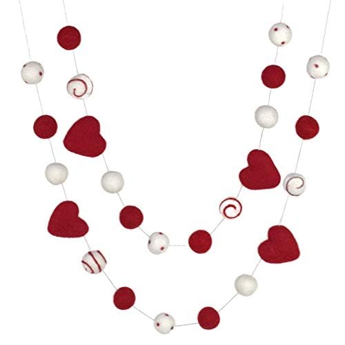 Matthew Mae Valentines Garland - Felt Balls Hearts