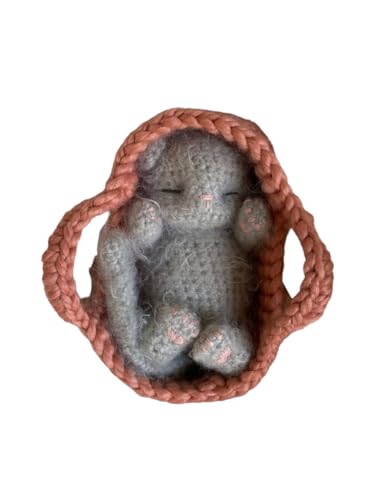 Fluffy Sleeping Kitten Grey Toy for Toddlers