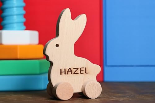 Wooden Squirrel Push Toy Handmade Baby Gift