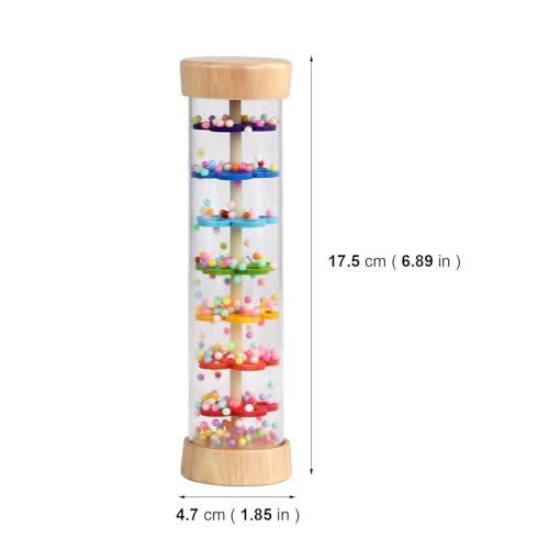 Wooden Baby Rattle Musical Rainstick for Infants 0-12 Months