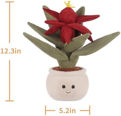Apricot Lamb Red Vriesea Bromeliad Plant Stuffed Animal