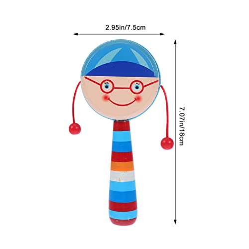 DECHOUS Hand Wooden Rattle Toy 2pcs Baby Development