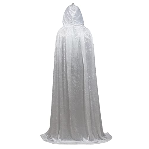 White Crushed Velvet Full Length Cape for All Ages