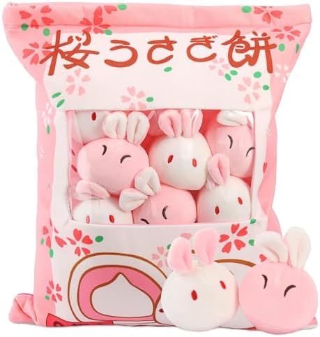 JILPAK Cute Bunny Plush Pillow with 8 Dolls