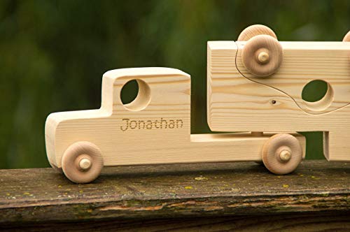 Little Wooden Wonders Wooden Toy Truck with Cars