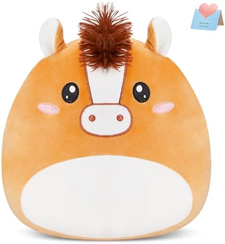 Athionsu 12-Inch Plush Horse Pillow Cuddly Toy